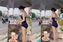 "Hot girl bán cà phê" lề đường khiến dân mạng xôn xao vì trang phục 