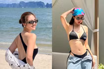 Bỏng mắt ngắm Huyền Lizzie diện áo tắm 0% mỡ thừa