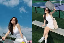'Hot girl xứ Quảng' Nhật Lê 'trắng phát sáng' trên sân pickleball