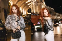 "Bé Heo" Minh Hằng xuống phố với màu tóc cực cháy