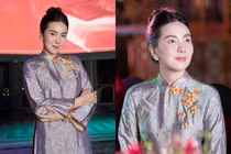 MC Mai Ngọc duyên dáng trong áo dài truyền thống tại Year End Party