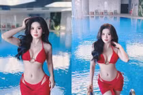 Gái xinh Bạch Huyền Trang diện bikini đỏ khoe body mĩ miều