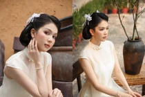 “Nữ hoàng nội y” Ngọc Trinh dịu dàng lạ thường trong áo dài cách tân