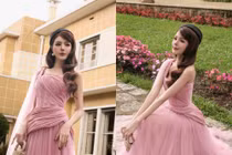 'Búp bê sống' Lilly Luta hóa công chúa với bộ váy hồng xinh xắn