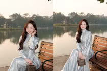 Hot girl Lê Phương Anh đẹp đến “nín thở” khi diện áo dài xuống phố