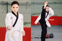 Hoa hậu Nguyễn Cao Kỳ Duyên mạnh mẽ trong bộ võ phục