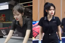 Xếp bàn bi-a, gái xinh bỗng trở thành tâm điểm chú ý của netizen