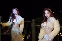 Liz Kim Cương diện đồ xuyên thấu táo bạo, visual gây chú ý