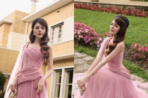 'Búp bê sống' Lilly Luta hóa công chúa với bộ váy hồng xinh xắn