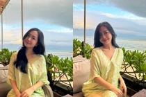 Vợ cầu thủ Hà Đức Chinh khoe nhan sắc ngọt ngào trong chuyến đi biển