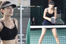 Chi Pu chơi pickleball mặt xinh, body nét căng visual miễn bàn