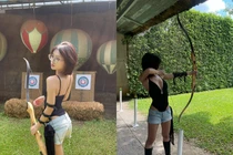 Đi bắn cung, hot girl nổi tiếng người Thái Lan khiến netizen 'ngẩn ngơ'