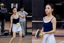 Nhật Lê khoe sắc trên sân pickleball, nhan sắc ngày càng thăng hạng