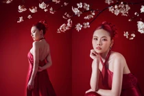 Ngô Lan Hương rực rỡ ngày đầu năm trong bộ cánh đỏ quyến rũ