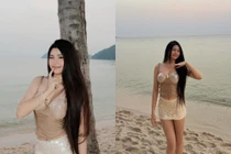 Con gái út MC Quyền Linh check-in ở biển quyến rũ hết mức