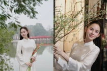 “Nàng dâu hào môn” Hương Liên diện áo dài trắng, khoe vẻ đẹp tinh khôi