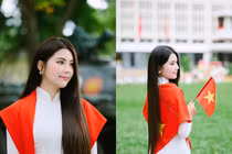 Con gái út MC Quyền Linh khoe ảnh diện áo dài, nhan sắc gây tranh luận