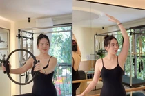 MC Mai Ngọc chăm chỉ tập luyện lấy lại vóc dáng sau sinh