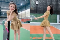 'Búp bê sống' Lilly Luta gây sốt với giao diện cực xinh trên sân pickleball