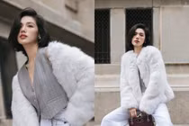 Diễn viên Trâm Anh khoe nhan sắc kiêu sa trong chiếc áo lông trắng