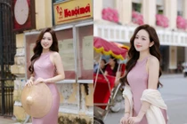 Hot girl Lê Phương Anh khoe sắc dịu dàng giữa tiết thu Hà Nội