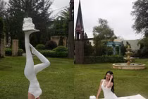 Sĩ Thanh mừng sinh nhật 'độc nhất vô nhị', tập yoga với bánh sinh nhật