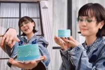 Hải Tú đón tuổi mới với phong cách nổi bật bên chiếc bánh kem 'màu xanh'