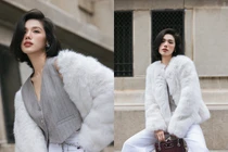 Diễn viên Trâm Anh khoe nhan sắc kiêu sa trong chiếc áo lông trắng