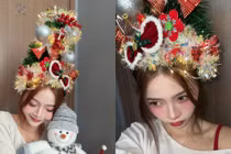 Lê Lý Lan Hương đón Giáng sinh sớm với mái tóc hóa thành… cây thông Noel