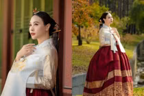 'Vợ đại gia phố núi' Cường Đô La diện Hanbok cực sang