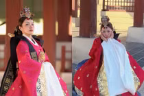 Phương Ly rạng ngời trong hoàng cung Hàn Quốc với trang phục Hanbok 