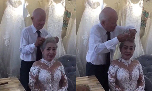Video cụ ông giúp cụ bà trang điểm khiến người xem "lịm tim"