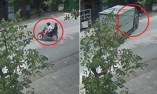 Video: Xe máy sang đường như trong sân nhà, bị xe tải đâm thảm khốc