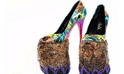 Sốc nặng với đôi giày làm từ... phân voi