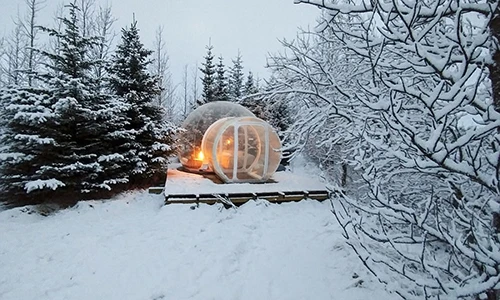 Phòng khách sạn trong suốt ở Iceland