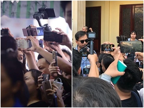 Đám đông lũ lượt kéo tới lễ tang cố nghệ sĩ Anh Vũ livestream