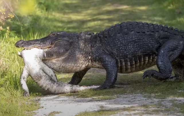 Video: Cá sấu ăn thịt, nuốt chửng đồng loại trong giây lát