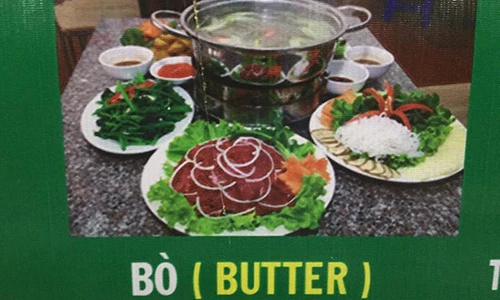 Không thể nhịn cười thực đơn dịch sang tiếng Anh bằng Google