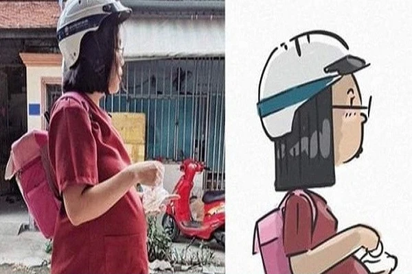 Chồng chụp lén vợ, vẽ thành bộ tranh bà bầu đáng yêu