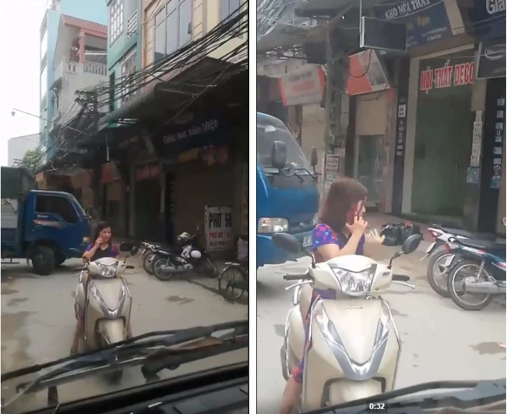 Video: "Ninja" dừng giữa đường nghe điện thoại không cho ôtô đi qua