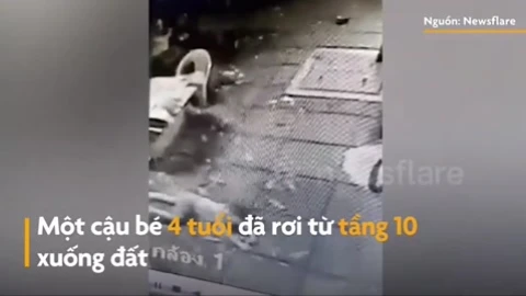 Video: Bé trai 4 tuổi may mắn sống sót sau khi ngã xuống từ tầng 10