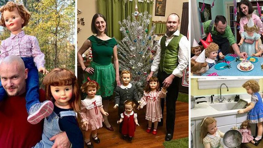 Video: Cặp đôi nhận hàng trăm búp bê làm con, coi như người thật