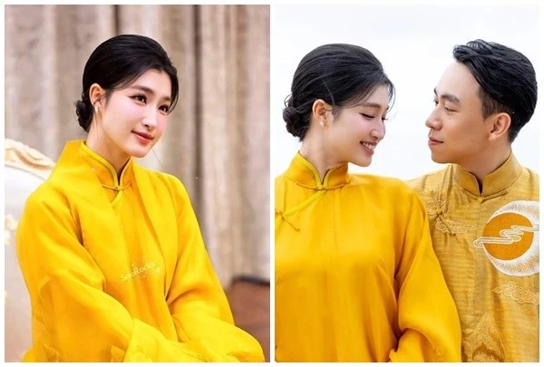 Á hậu Phương Nhi khoe nhan sắc ngọt ngào trong lễ hằng thuận