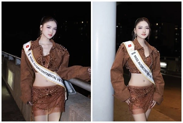 Á hậu Thu Ngân khoe vẻ gợi cảm ở sân bay, sẵn sàng thi nhan sắc quốc tế