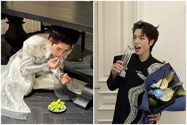 Đức Phúc hào hứng bắt trend 'chui gầm bàn ăn 12 quả nho'