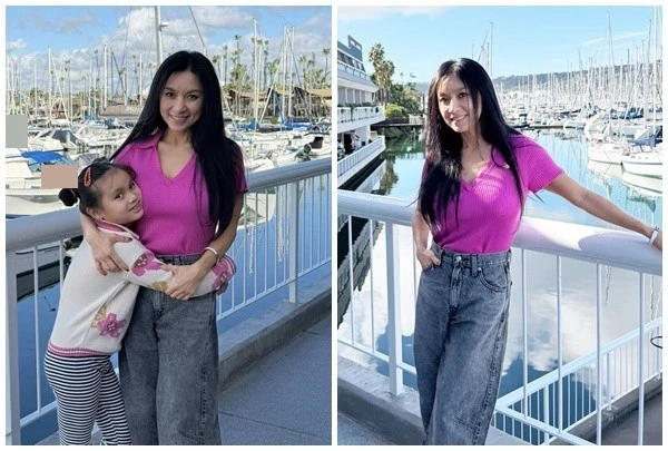 Y Phụng gây chú ý với vẻ ngoài trẻ trung khi xuất hiện bên con gái ở Mỹ