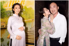 Thu Trang hóa bà bầu tại sự kiện, được chồng chăm sóc khi làm phim 