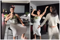 Chồng Ngô Thanh Vân hóa bà bầu, fan cười nghiêng ngả