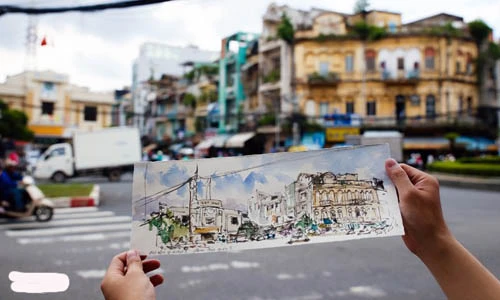 Sài Gòn qua góc nhìn các ký họa viên quốc tế