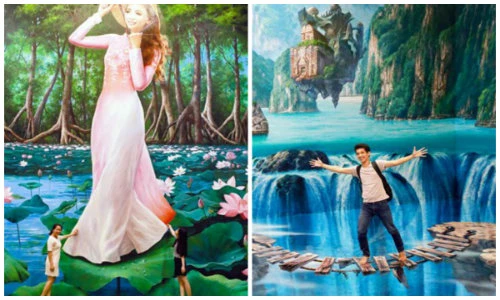 Loạt tranh 3D khổng lồ cuốn hút giới trẻ Sài thành 